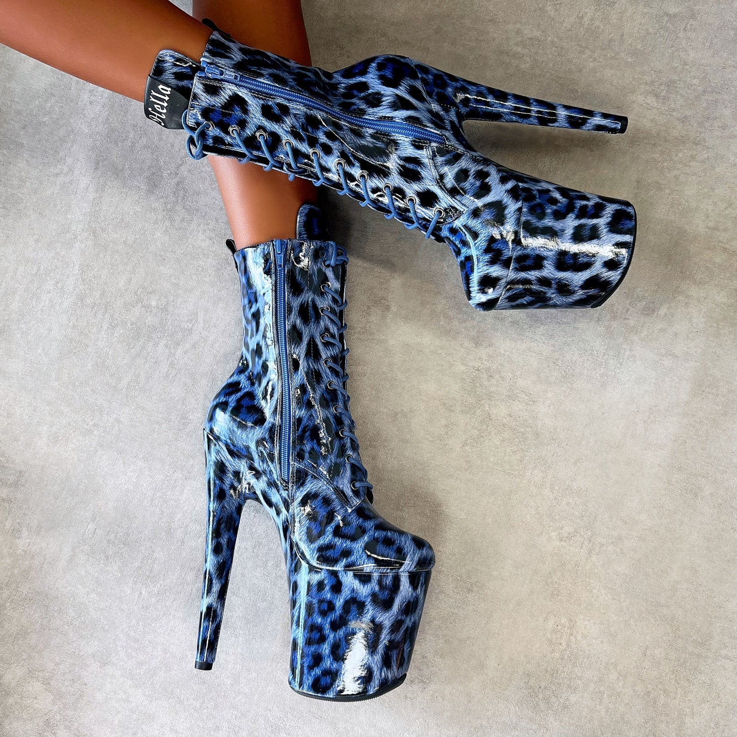 Blue Leopard Boot - 8 INCH - Image 2