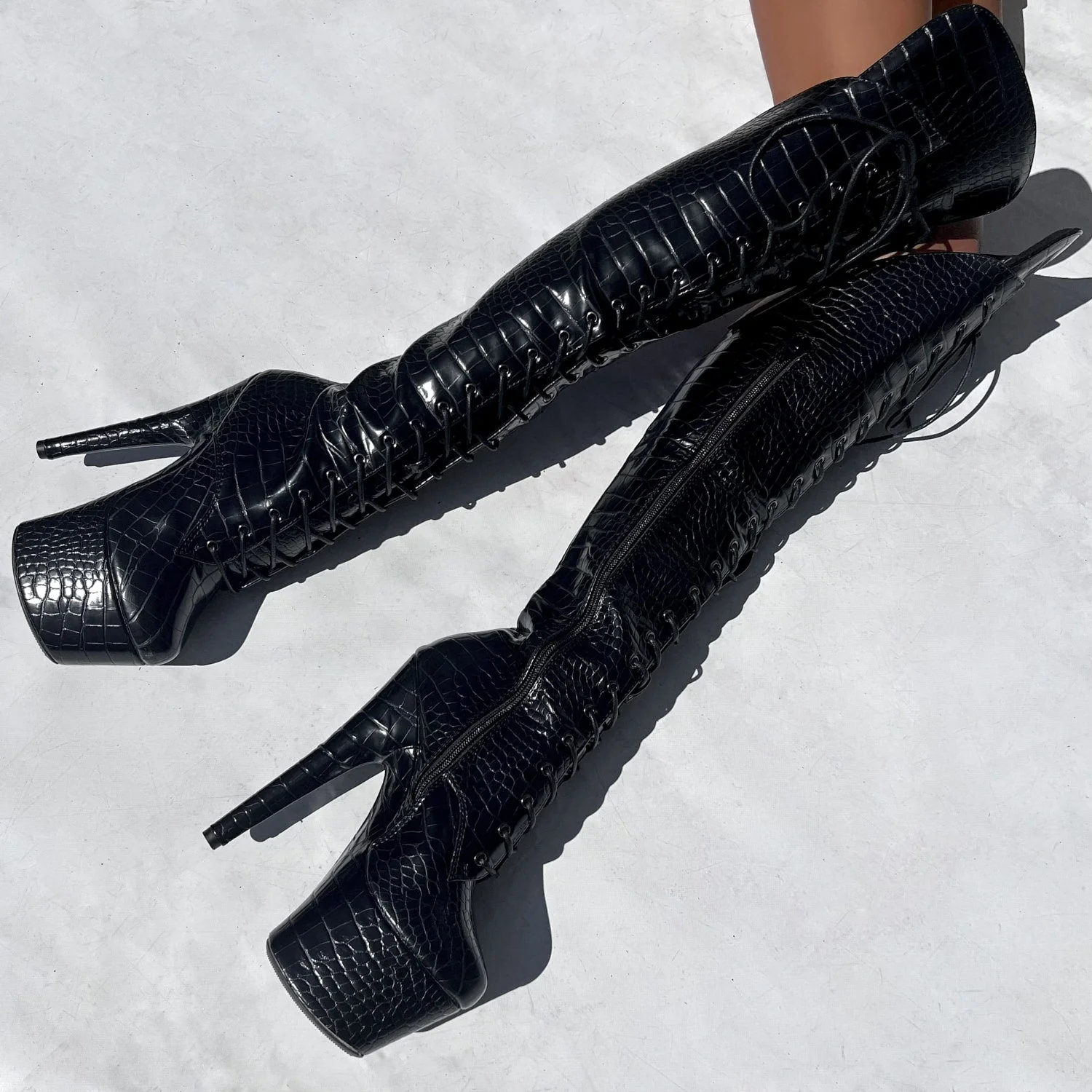 ColdBlooded Black Over Knee Boot - 7INCH - Image 4
