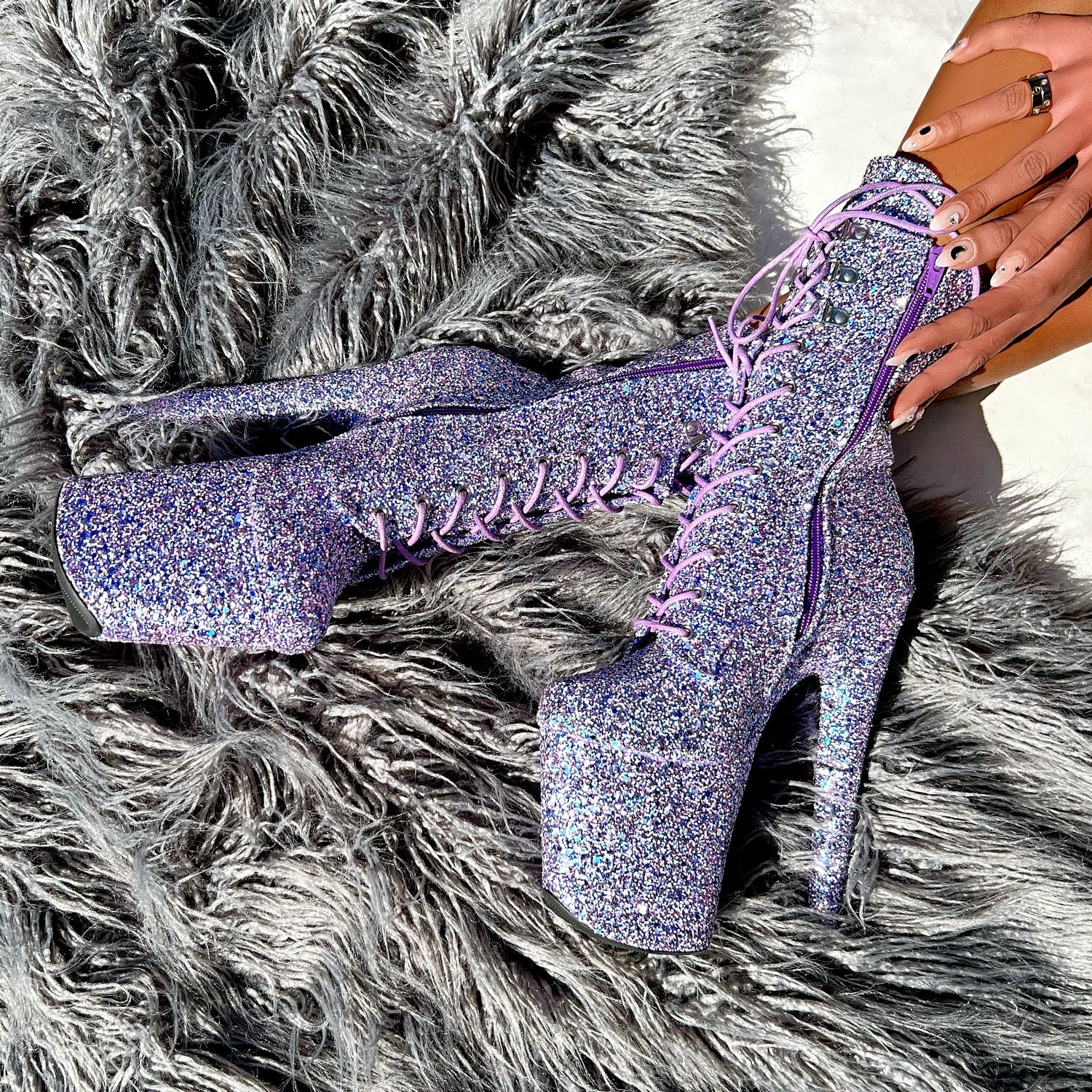 The Glitterati Xtra - Boot - Confetti -8INCH - Image 5