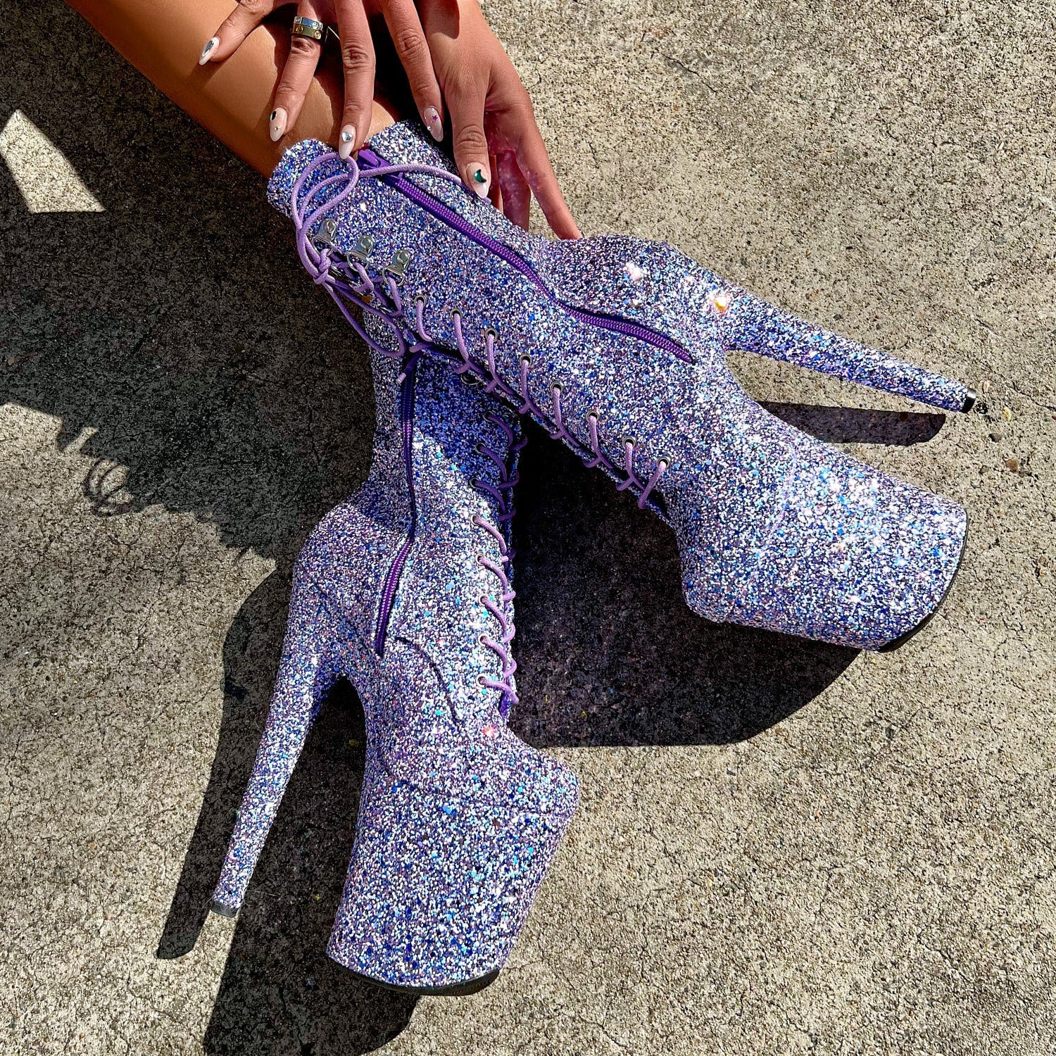 The Glitterati Xtra - Boot - Confetti -8INCH - Image 6