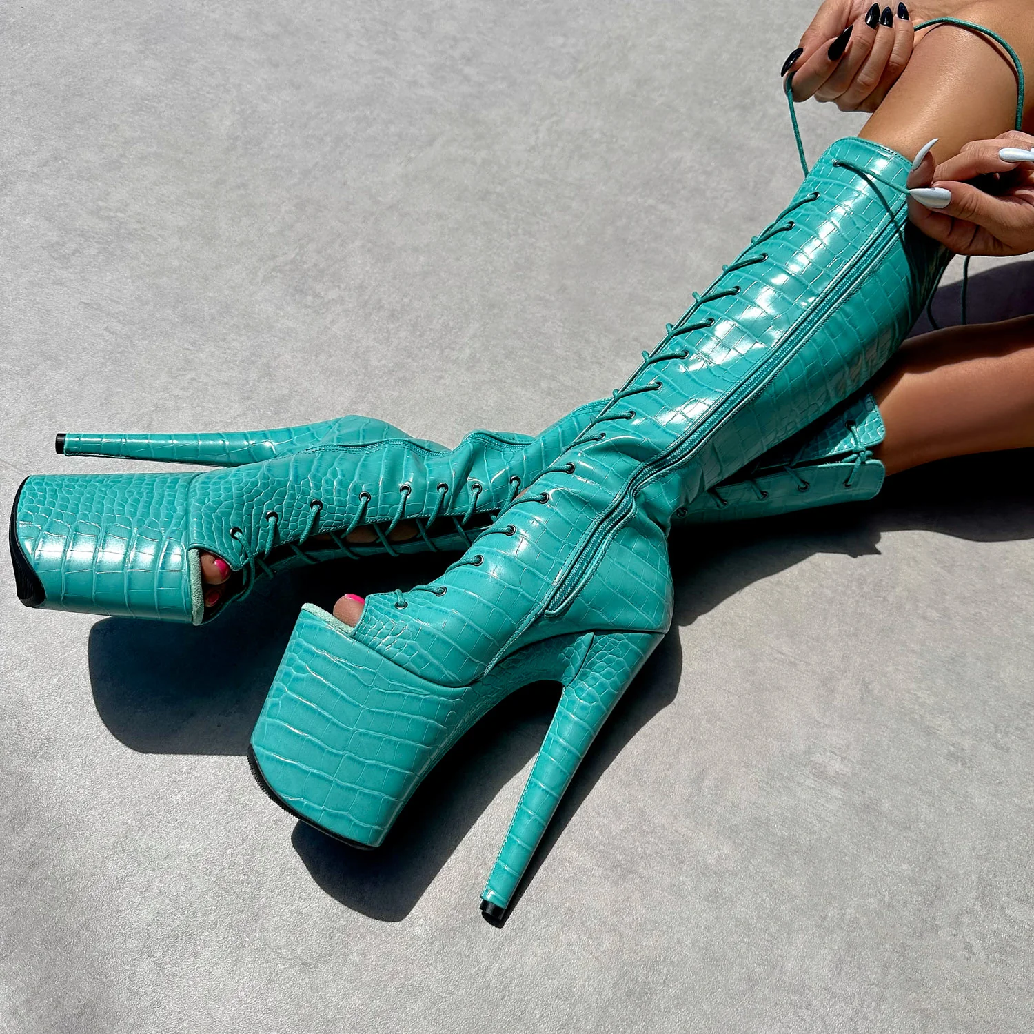 Killing Eve - Knee Boot Open Toe - 8INCH - Image 3