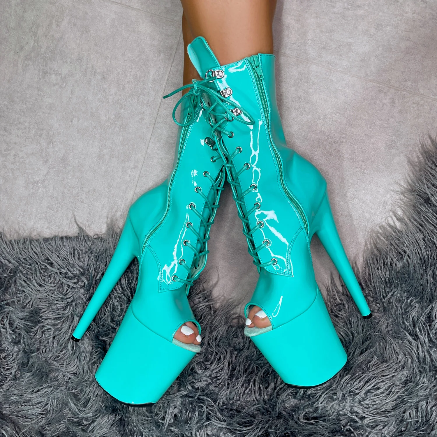 LipKit Open Toe Boot - Minted - 8 INCH - Image 2