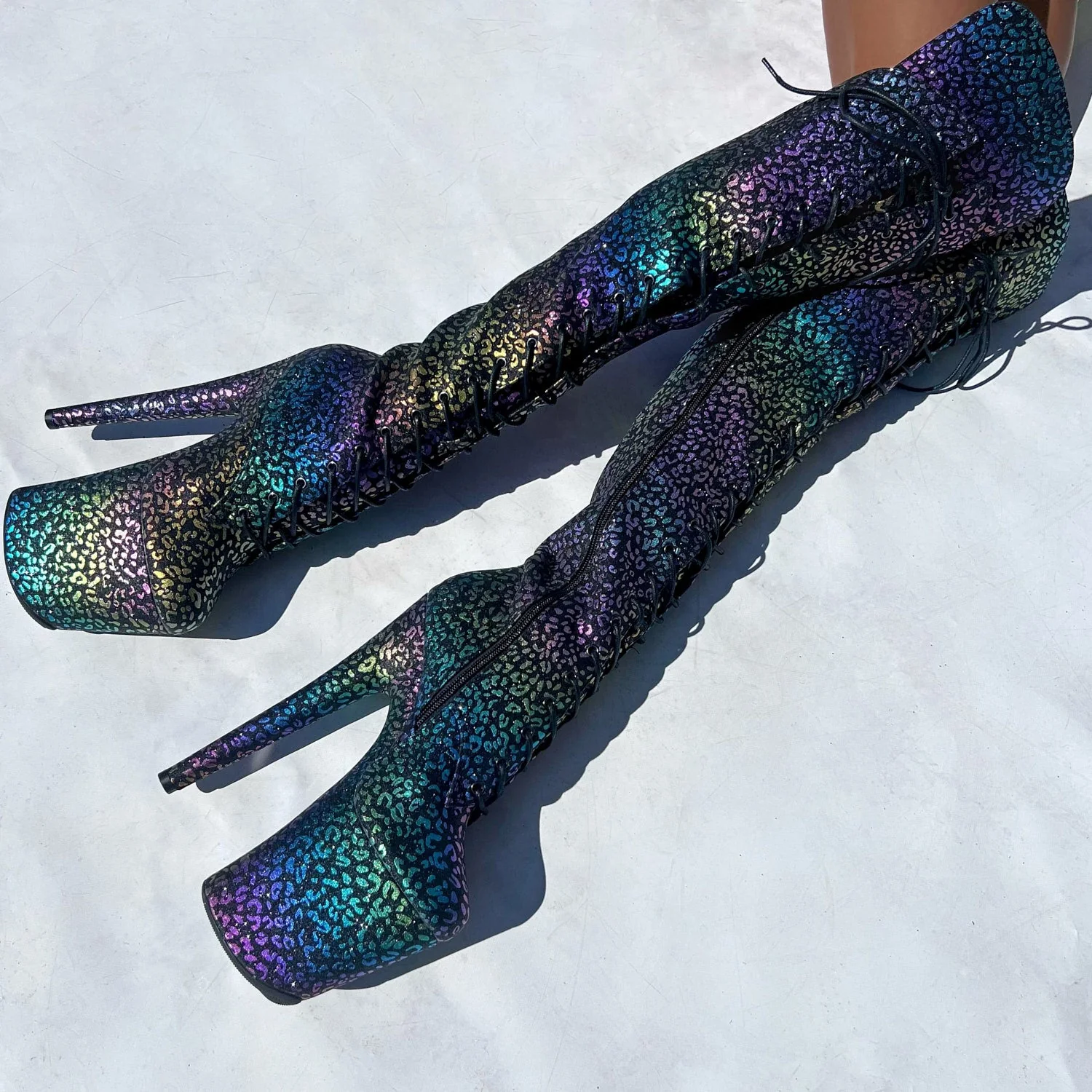 Moonlight Leopard Over Knee Boot - 8INCH - Image 4