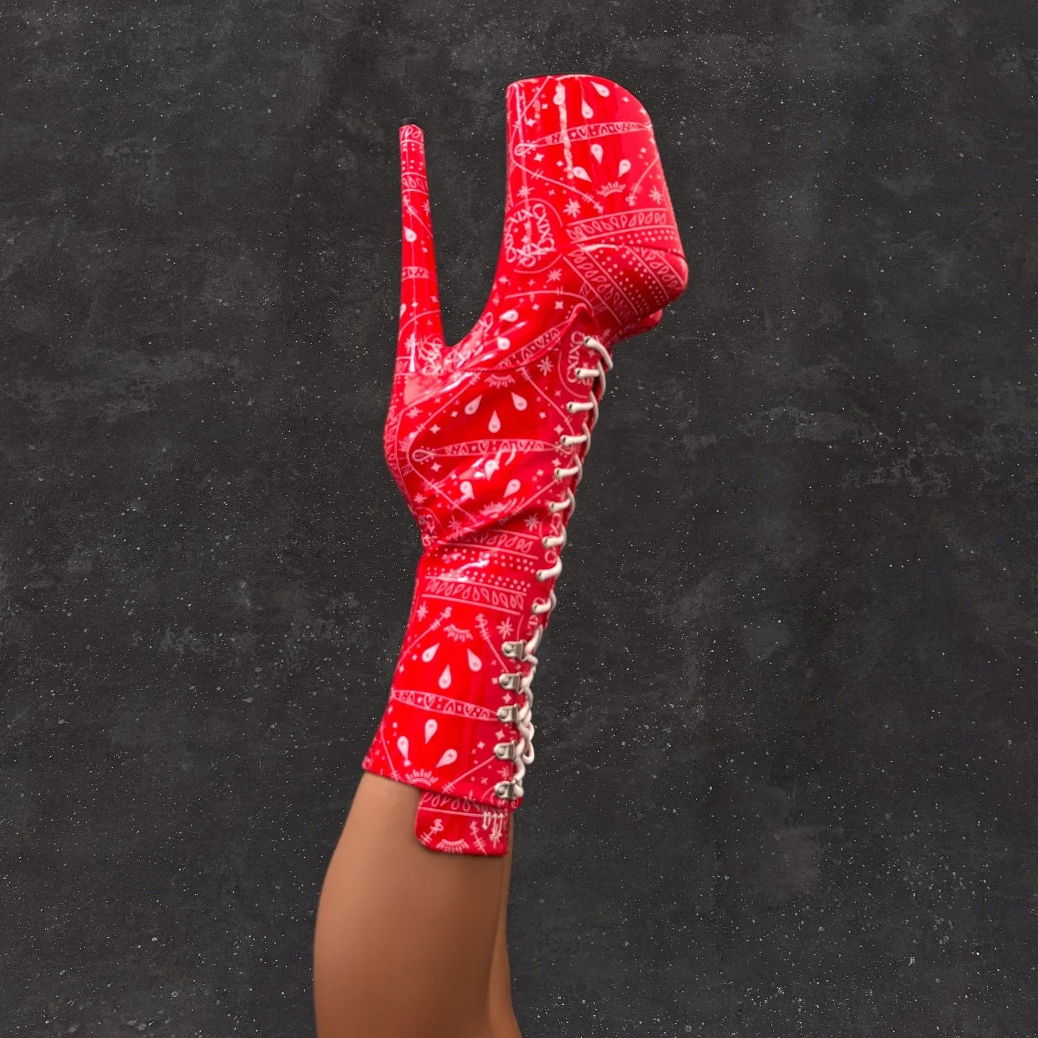 Drop it Like its THOT - Calf Boot - 9INCH - Red - Image 3