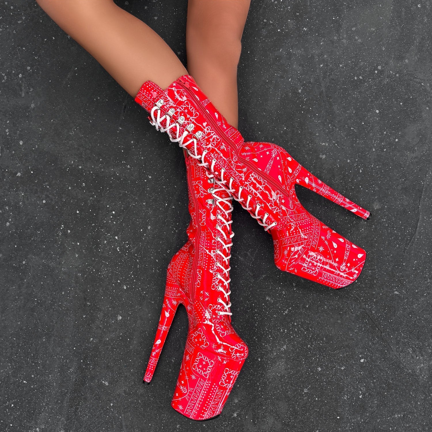 Drop it Like its THOT - Calf Boot - 9INCH - Red - Image 4