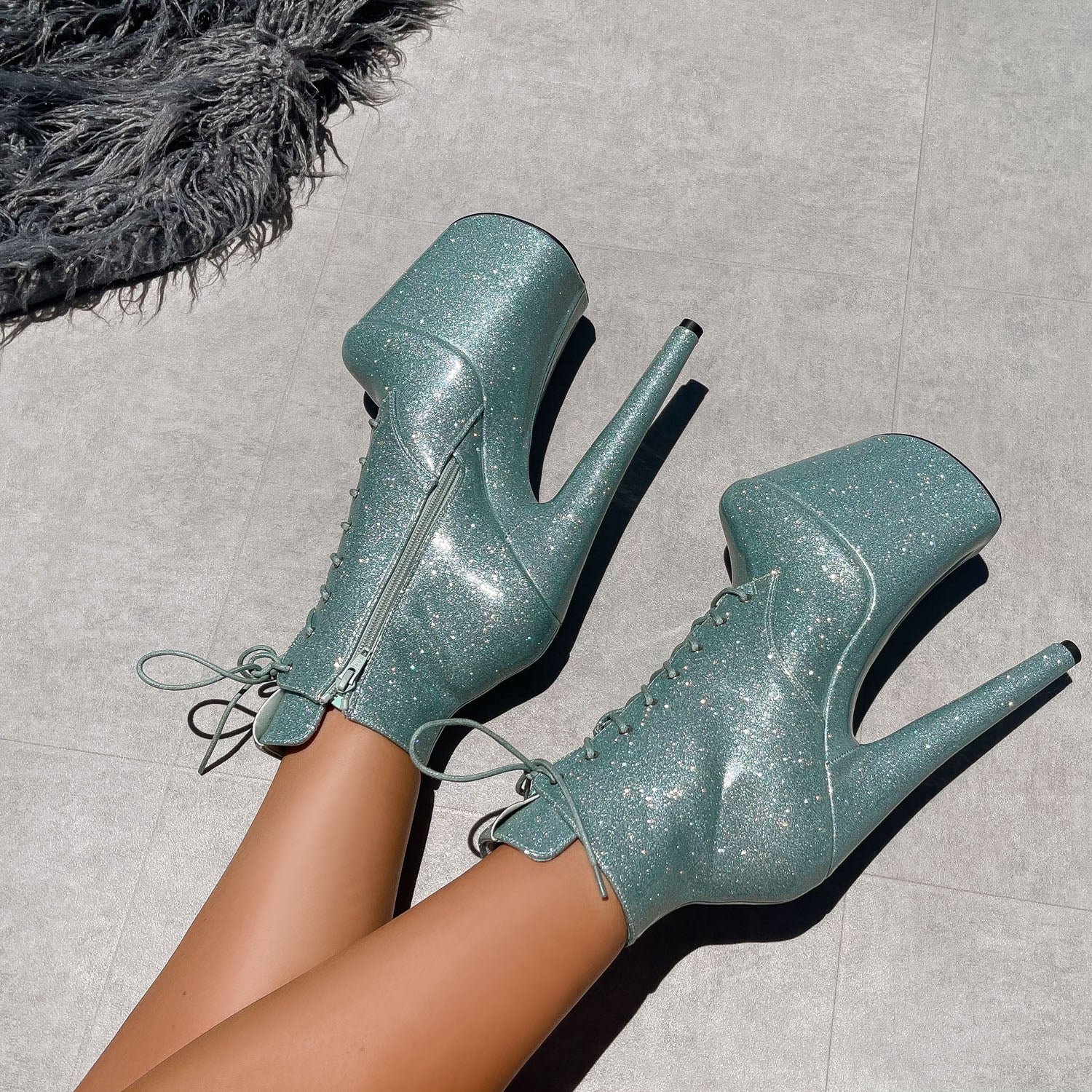 The Glitterati Ankle Boot - Ice Ice Baby - 8 INCH - Image 3