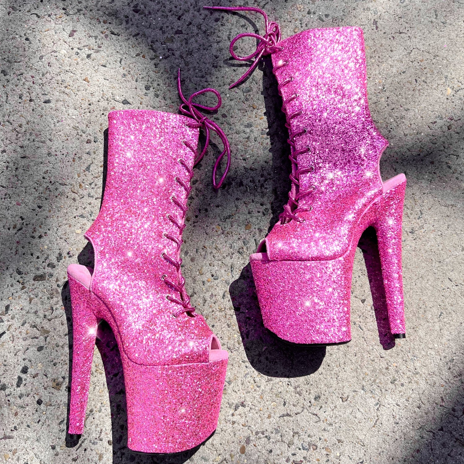 The Glitterati Xtra - OHOT Wide Fit Boot - LOVERGIRL PINK - 8INCH - Image 3