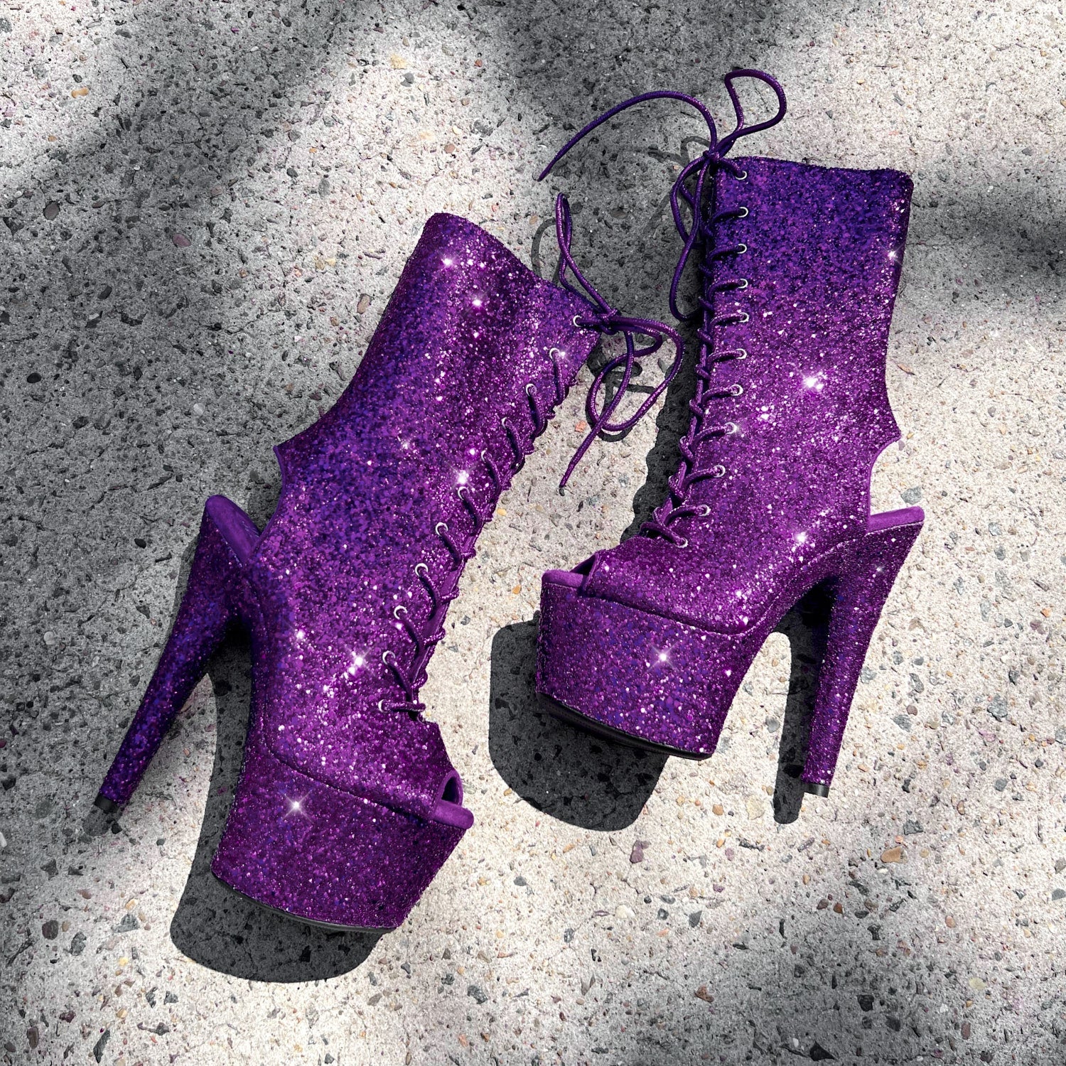 The Glitterati Xtra - OHOT Wide Fit Boot - ENIGMA PURPLE - 7INCH - Image 3